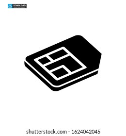 sim card icon isolated sign symbol vector illustration - high quality black style vector icons
