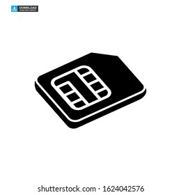 sim card icon isolated sign symbol vector illustration - high quality black style vector icons
