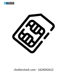 sim card icon isolated sign symbol vector illustration - high quality black style vector icons

