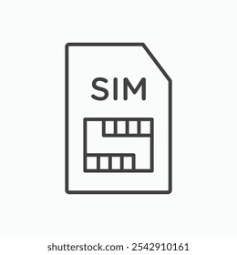 Sim card icon. isolated simple vector icon on white background. EPS10
