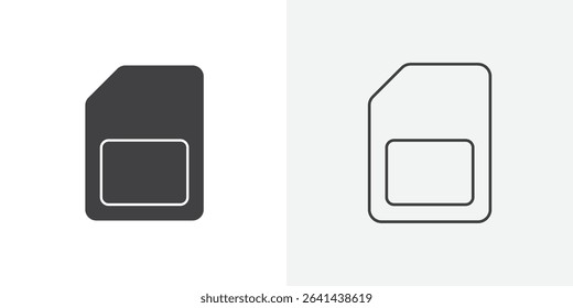 Sim card icon Line graphics illustration