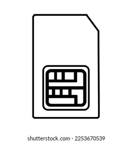 Sim-Card-Symbol im Zeilenstil