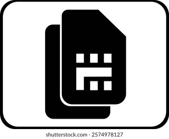 Sim card icon. Linear icons of sim cards. Simple icons of sim cards of mobile phones.Communications symbol logo illustration,icon symbol.Mobile Cellular Phone Sim Card Chip Isolated on Background.