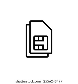 Sim card icon logo design. dual sim card sign and symbol