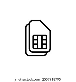 Sim card icon logo design. dual sim card sign and symbol