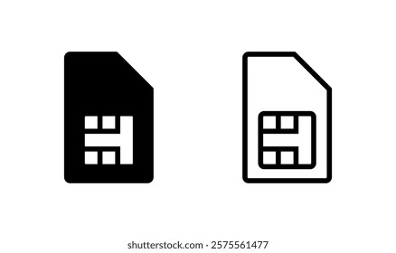 Sim card icon logo design. dual sim card sign and symbol