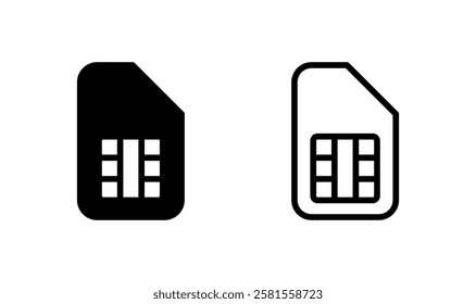 Sim card icon logo design. dual sim card sign and symbol