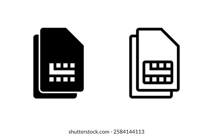 Sim card icon logo design. dual sim card sign and symbol