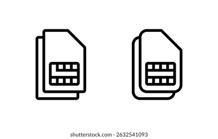 Sim card icon logo design. dual sim card sign and symbol