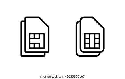 Sim card icon logo design. dual sim card sign and symbol