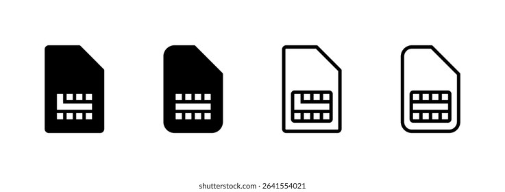 Sim card icon logo design. dual sim card sign and symbol