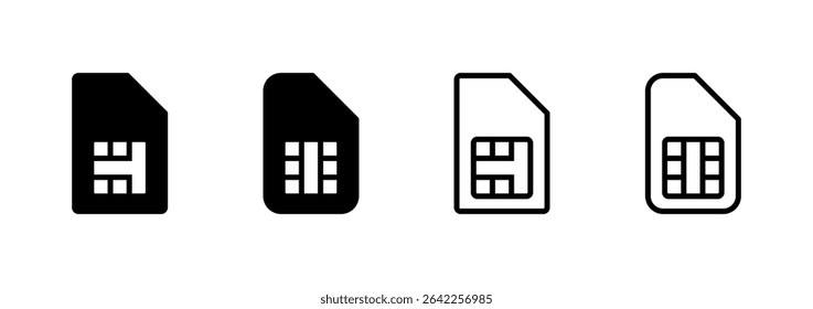 Sim card icon logo design. dual sim card sign and symbol