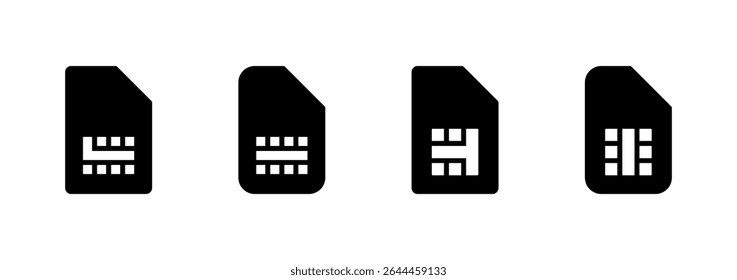 Sim card icon logo design. dual sim card sign and symbol