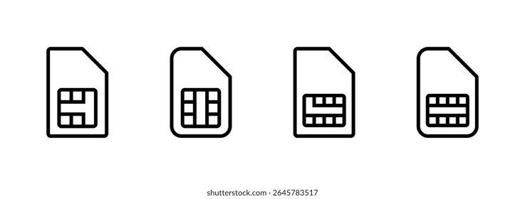 Sim card icon logo design. dual sim card sign and symbol