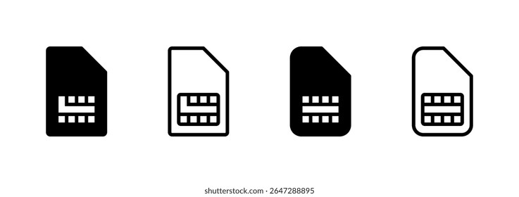 Sim card icon logo design. dual sim card sign and symbol