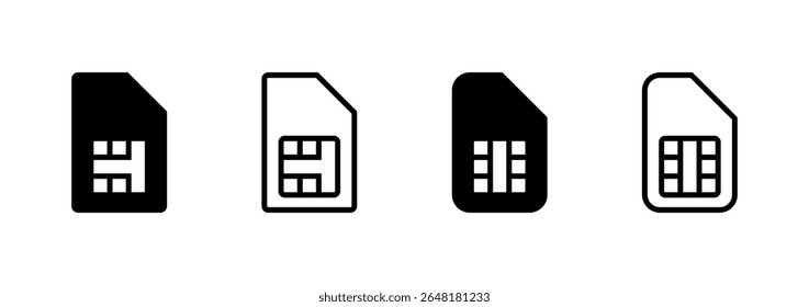 Sim card icon logo design. dual sim card sign and symbol