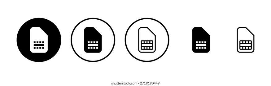 Diseño del logotipo del icono de la tarjeta de Sim. signo y símbolo de la tarjeta dual de Sim