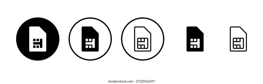 Diseño del logotipo del icono de la tarjeta de Sim. signo y símbolo de la tarjeta dual de Sim