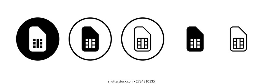 Diseño del logotipo del icono de la tarjeta de Sim. signo y símbolo de la tarjeta dual de Sim