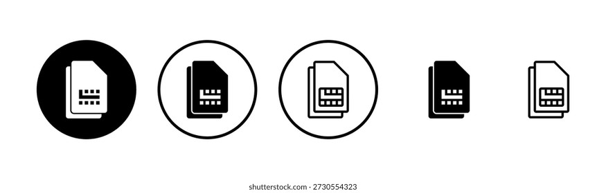 Sim card icon logo design. dual sim card sign and symbol