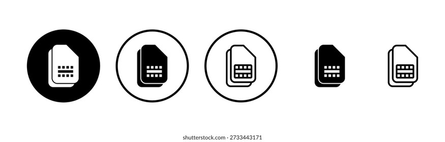 Sim card icon logo design. dual sim card sign and symbol