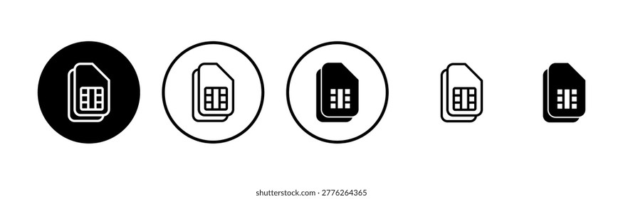Diseño del logotipo del icono de la tarjeta SIM. signo y símbolo de la tarjeta SIM dual