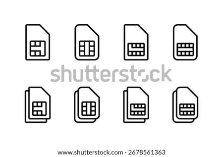 Sim card icon logo design. dual sim card sign and symbol
