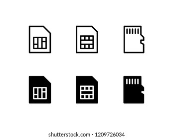 SIM Card Icon Logo Vector Symbol. Memory Card Icon