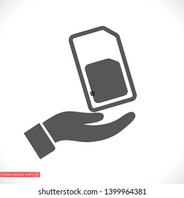 Sim card  icon , lorem ipsum Flat design