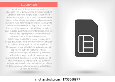 Icono de tarjeta SIM , lorem ipsum Diseño plano