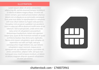 Icono de tarjeta SIM , lorem ipsum Diseño plano