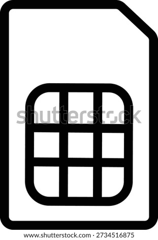 Sim card icon for mobile connection, dual sim technology and cellular network.