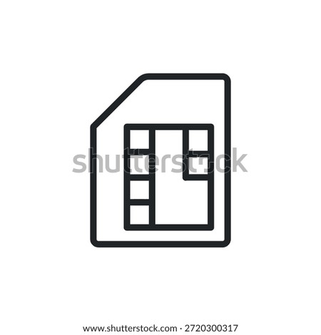 Sim Card Icon. Mobile Device Components Vector Icon	
