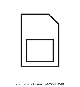 SIM-Kartensymbol. Symbol für Mobiltechnologie. Zellulare Netzwerkverbindung. Entwurf eines Kommunikationschips. Vektorgrafik. EPS 10.