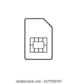 SIM card icon on white background, vector illustration