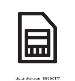 Sim card icon on white background