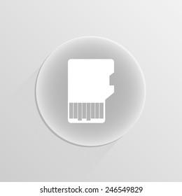 sim card icon on a white button with shadow 