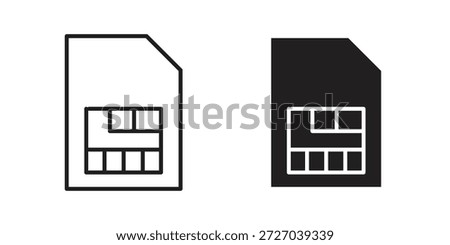 Sim card icon on white background. Stock vector icon