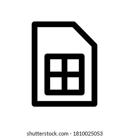 sim card icon outline style vector template