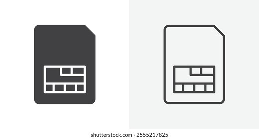 Sim card icon. outlined vector style.