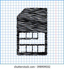 Sim card icon with pen effect on paper