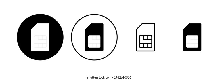 Sim card icon set. dual sim card icon vector