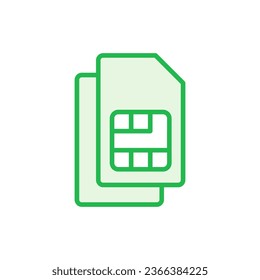 Sim card icon set. dual sim card icon vector