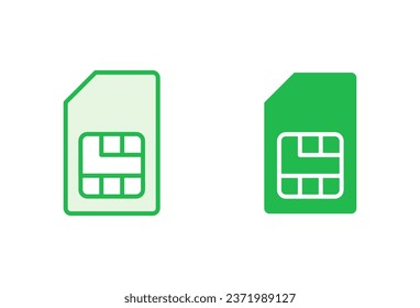 Sim card icon set. dual sim card icon vector