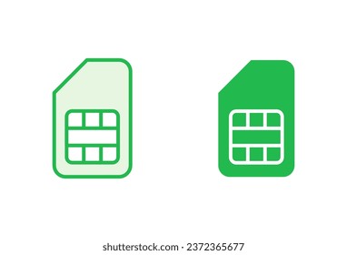 Sim card icon set. dual sim card icon vector