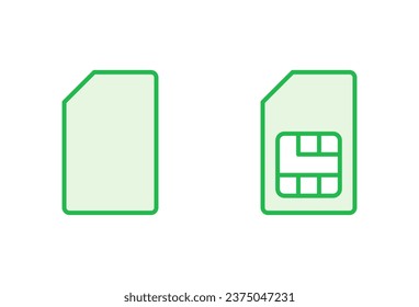 Sim card icon set. dual sim card icon vector