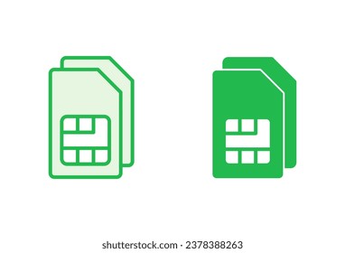 Sim card icon set. dual sim card icon vector