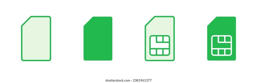 Sim card icon set. dual sim card icon vector