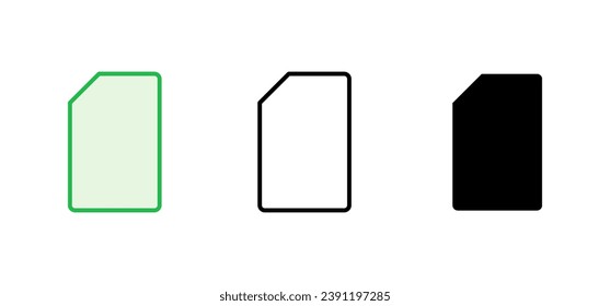 Sim card icon set. dual sim card icon vector