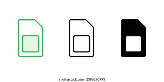 Juego de iconos de tarjeta SIM. vector de icono de tarjeta sim dual